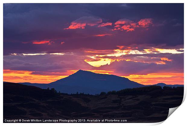 Scheihallion Sunset 1 Print by Derek Whitton