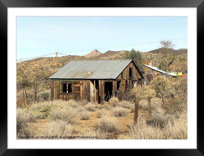 Wooden shack Framed Mounted Print by Lee Mullins