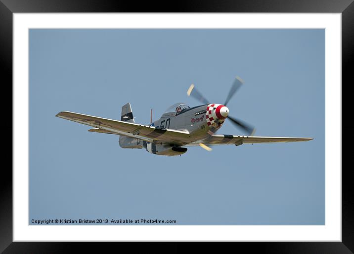 P51 Mustang Flypast. Framed Mounted Print by Kristian Bristow