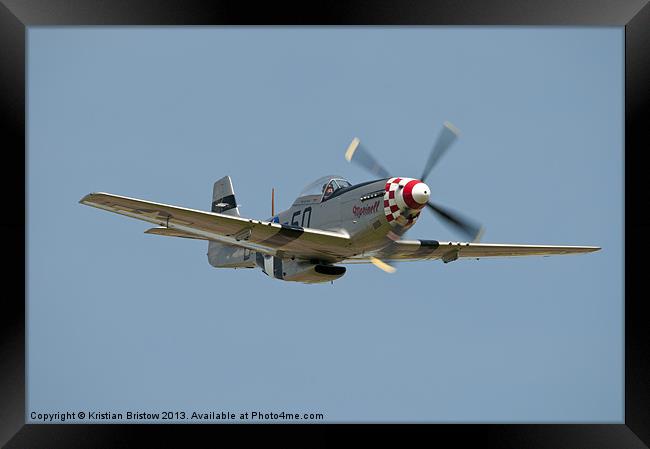 P51 Mustang Flypast. Framed Print by Kristian Bristow