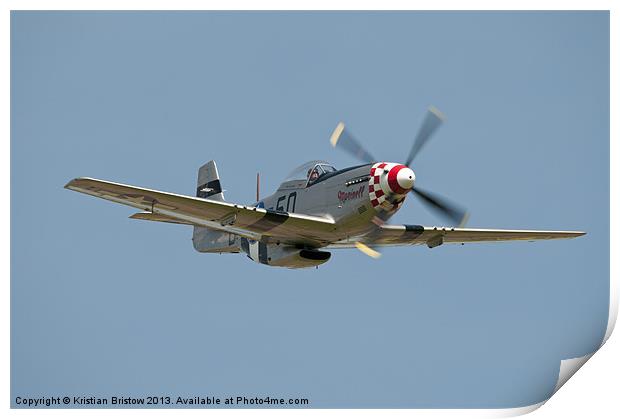 P51 Mustang Flypast. Print by Kristian Bristow