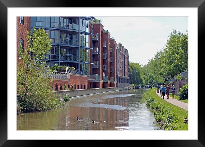 Flats overlooking the Oxford Canal Framed Mounted Print by Tony Murtagh