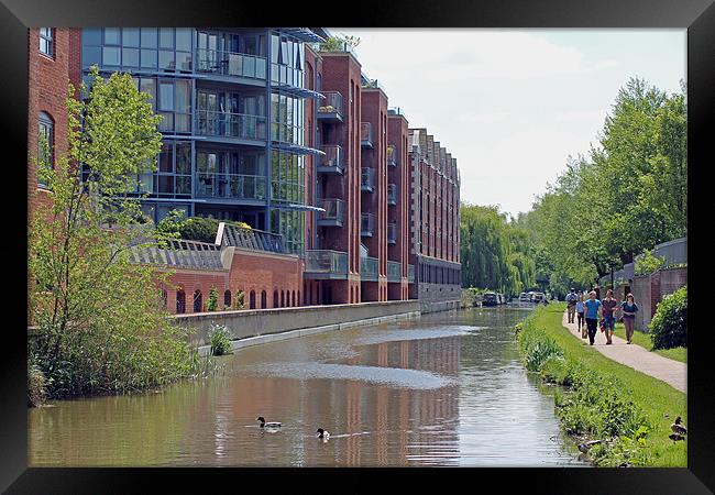 Flats overlooking the Oxford Canal Framed Print by Tony Murtagh