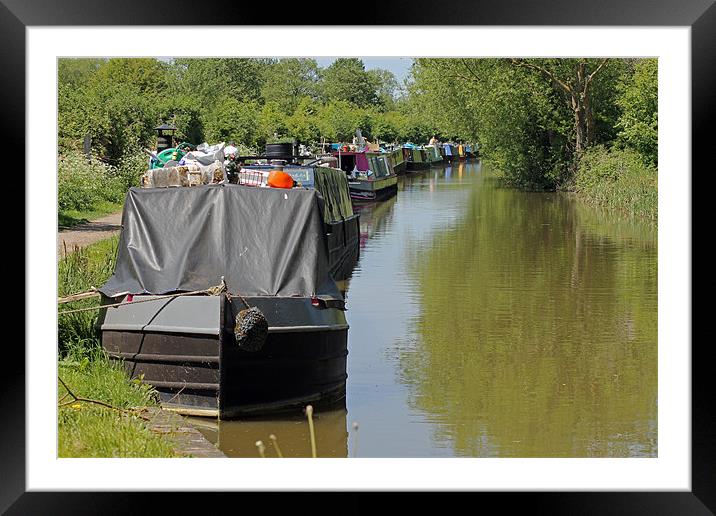 Houseboats on Oxford Canal Framed Mounted Print by Tony Murtagh