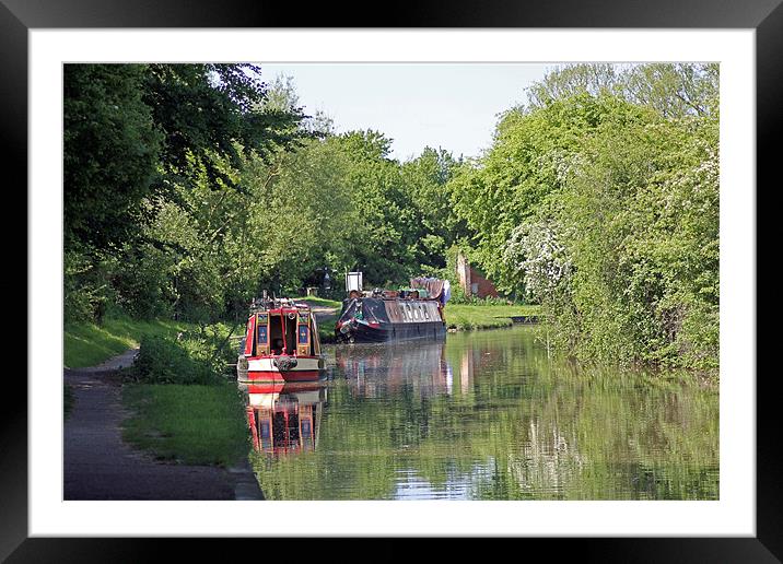 Houseboats on Oxford Canal Framed Mounted Print by Tony Murtagh