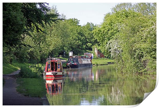 Houseboats on Oxford Canal Print by Tony Murtagh
