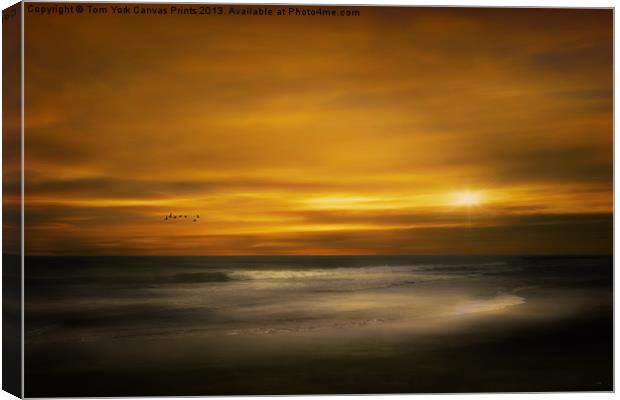 SUNSET ON THE SURF Canvas Print by Tom York
