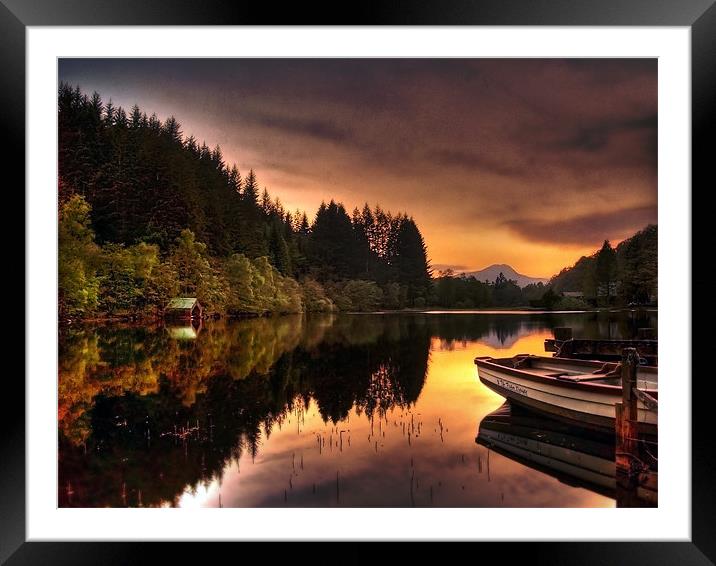 Loch Ard Reflections Framed Mounted Print by Aj’s Images