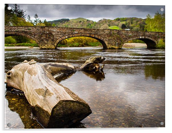 Cymer Bridge near Cymer Abbey, Wales, UK Acrylic by Mark Llewellyn