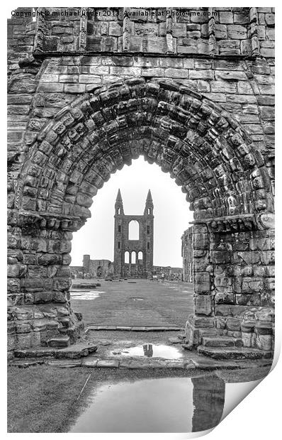 Arch to the ruin Print by Thanet Photos