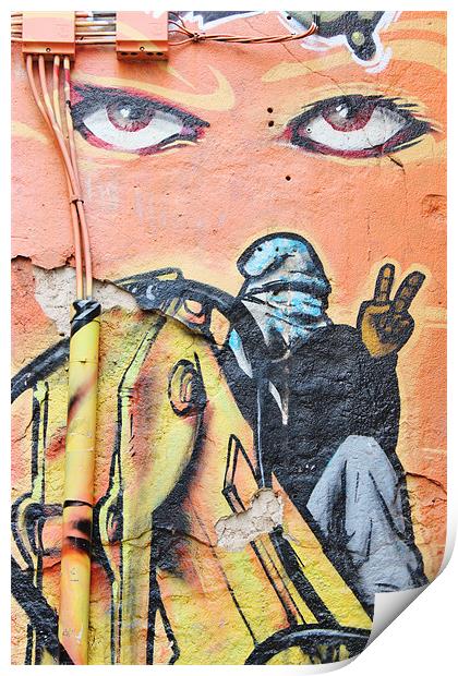 Graffiti Eyes Print by Paula Guy