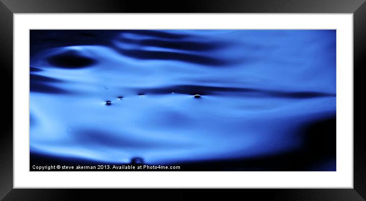 Blue water with bubbles Framed Mounted Print by steve akerman