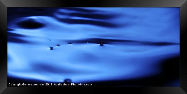 Blue water with bubbles Framed Print by steve akerman