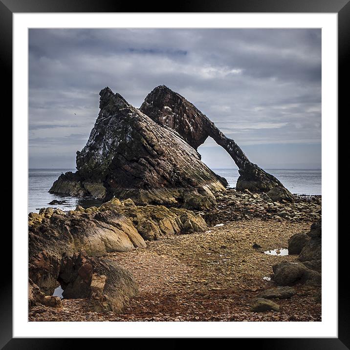 Low tide at Bow Fiddle Rock Framed Mounted Print by Douglas McMann
