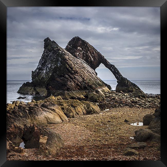 Low tide at Bow Fiddle Rock Framed Print by Douglas McMann