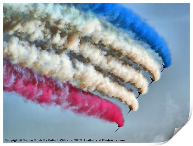 Cookin On Gas !! - The Red Arrows - Duxford 26.05. Print by Colin Williams Photography