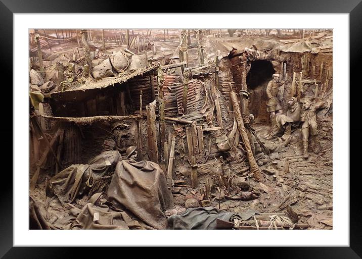 Trenches in France during the 1914-1918 war. Framed Mounted Print by Maria Tzamtzi Photography