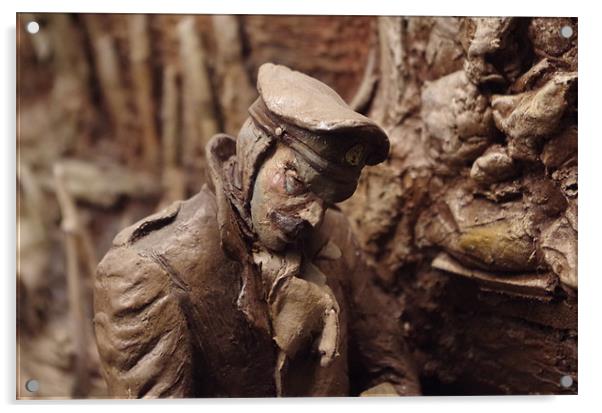 World War 1 soldier Acrylic by Maria Tzamtzi Photography