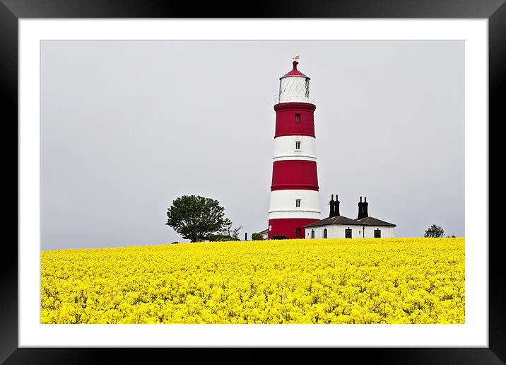 Happisburgh Lighthouse Golden Mist Framed Mounted Print by Paul Macro