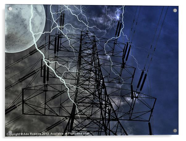 Lightning up the Pylon Acrylic by Ade Robbins