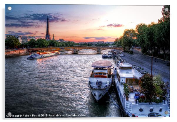 Paris at Dusk Acrylic by Robert Pettitt
