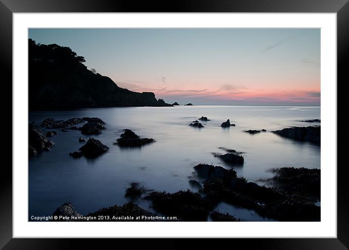 Lee Bay sunset Framed Mounted Print by Pete Hemington