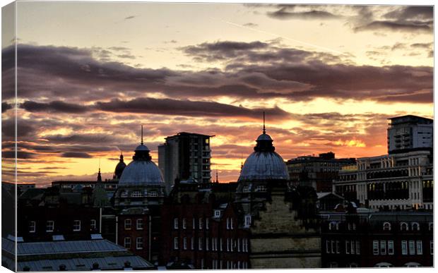 Leeds City Rooftops Sunset Canvas Print by Sandi-Cockayne ADPS