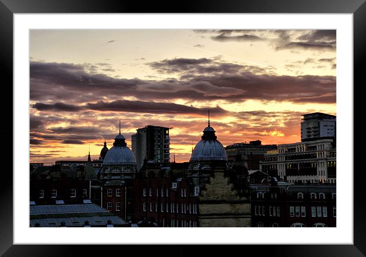 Leeds City Rooftops Sunset Framed Mounted Print by Sandi-Cockayne ADPS