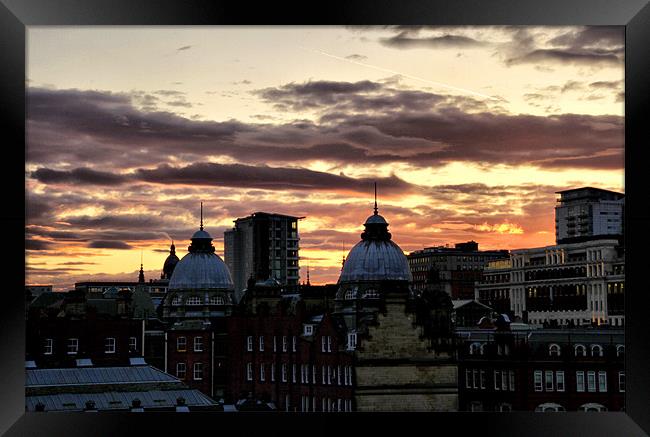 Leeds City Rooftops Sunset Framed Print by Sandi-Cockayne ADPS