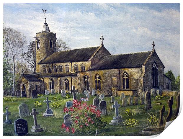 Long Stratton Church Print by Darren Burroughs