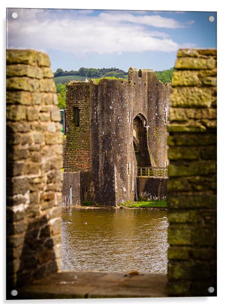 Caerphilly Castle, Wales, UK Acrylic by Mark Llewellyn