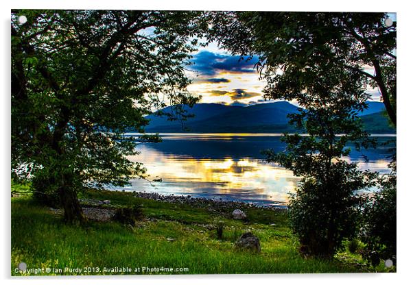 Banks of Loch Eil Acrylic by Ian Purdy