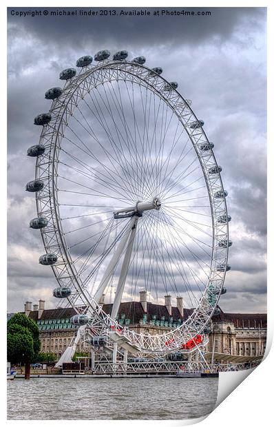 The London eye Print by Thanet Photos