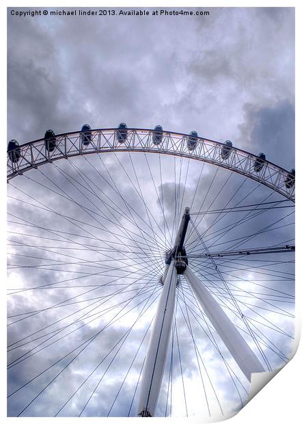 London eye section Print by Thanet Photos