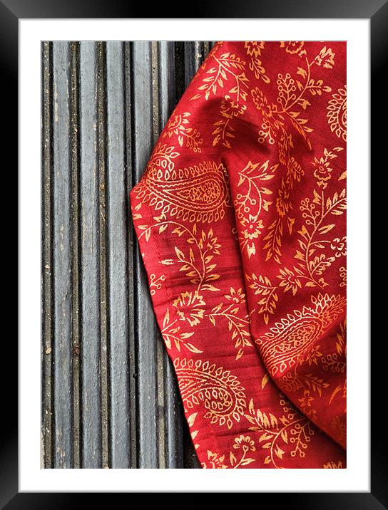 red sari Framed Mounted Print by Heather Newton