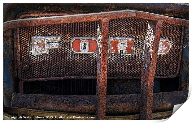 Ford tractor Print by Graham Moore