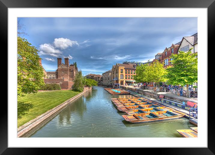 Cambridge Punts Framed Mounted Print by Mike Gorton