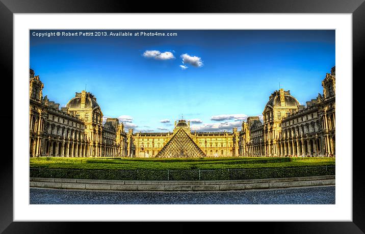 Le Louvre Museum at Dusk Framed Mounted Print by Robert Pettitt