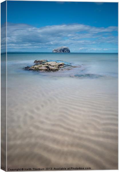 Bass Rock and Beach Canvas Print by Keith Thorburn EFIAP/b