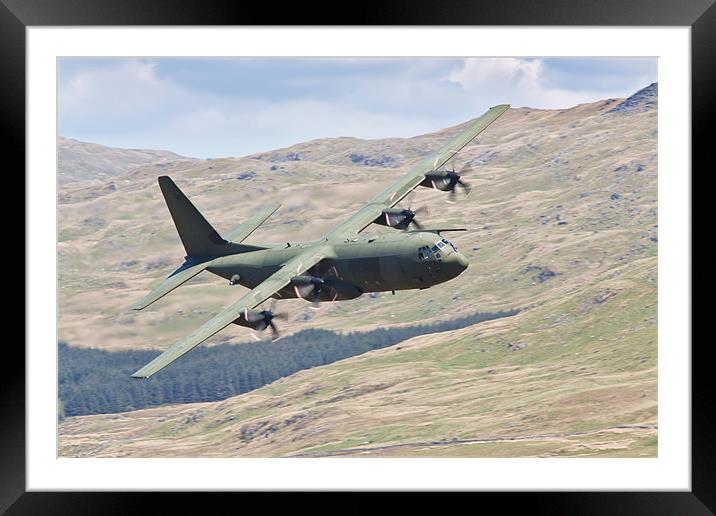 Hercules low flying in Wales Framed Mounted Print by Rory Trappe