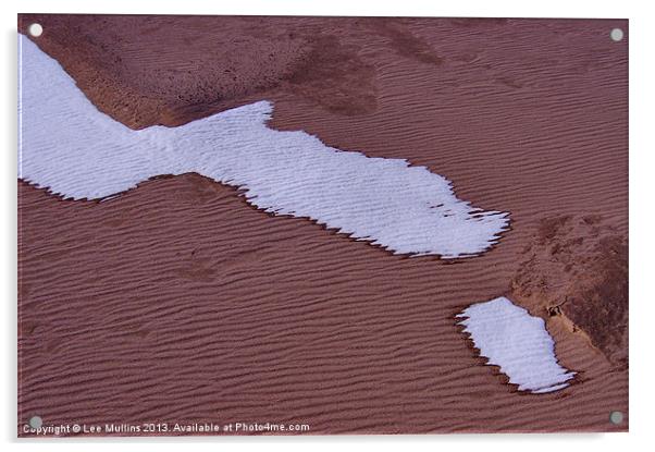 Red sand and snow Acrylic by Lee Mullins