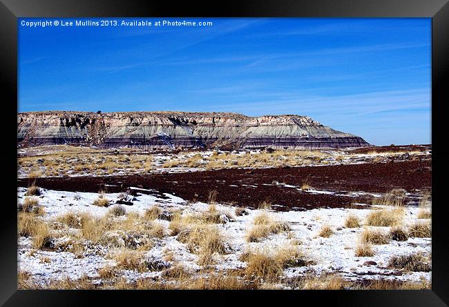 Winter in the Painted Desert Framed Print by Lee Mullins