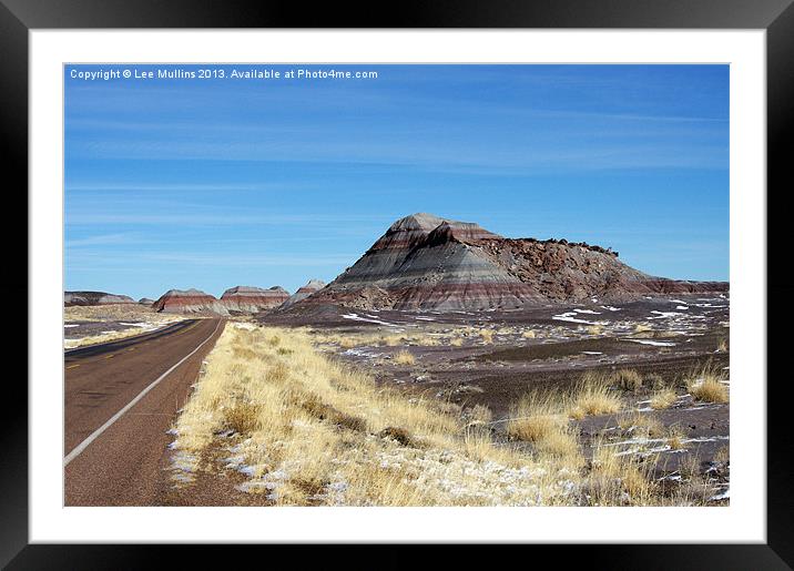 Road through the Painted Desert Framed Mounted Print by Lee Mullins