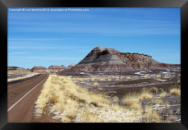 Road through the Painted Desert Framed Print by Lee Mullins