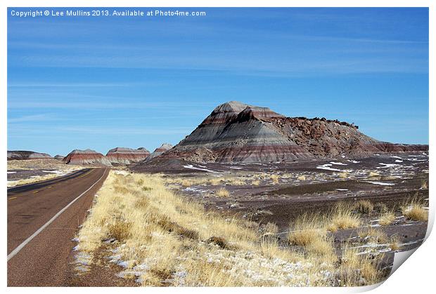 Road through the Painted Desert Print by Lee Mullins