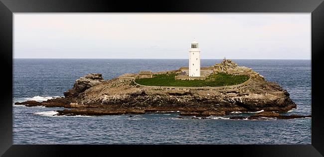 Godrevy Lighthouse Cornwall Framed Print by Marilyn PARKER