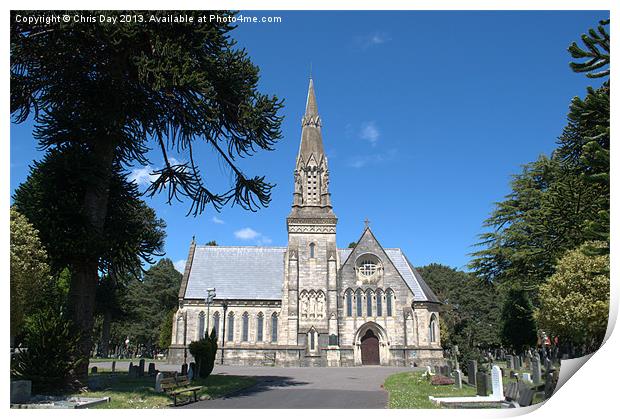 Wimborne Road Cemetery Print by Chris Day