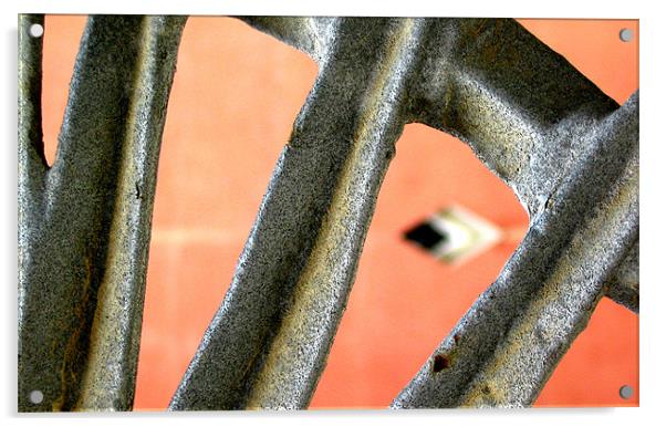 Close up of metalwork on gate Acrylic by Westley Grant
