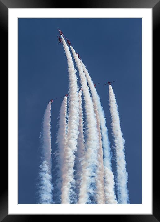 RAF Red Arrows 5/4 split Framed Mounted Print by Oxon Images