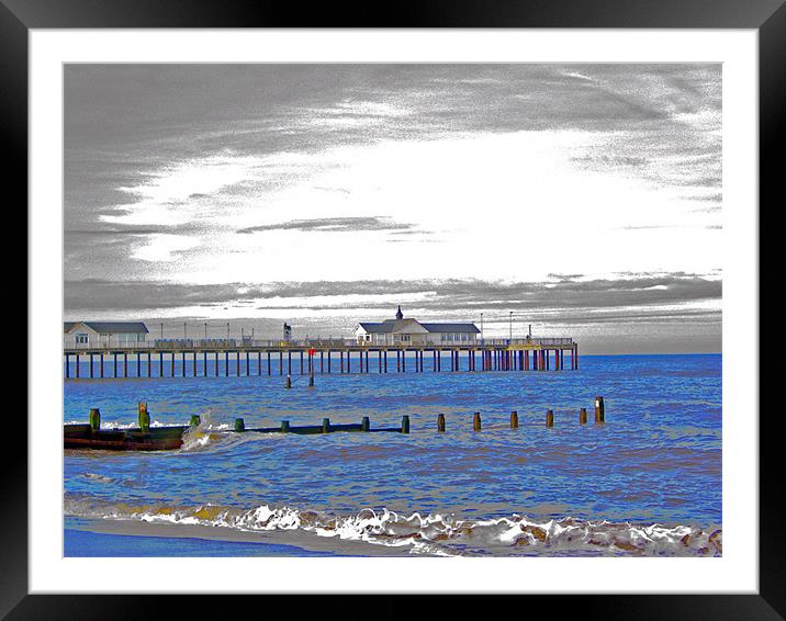 Southwold Pier Enhanced Framed Mounted Print by Bill Simpson
